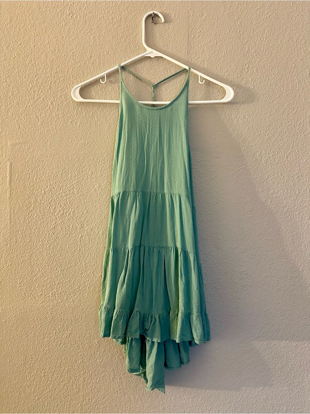 Ecote Mint Green Tiered High-Low Sundress